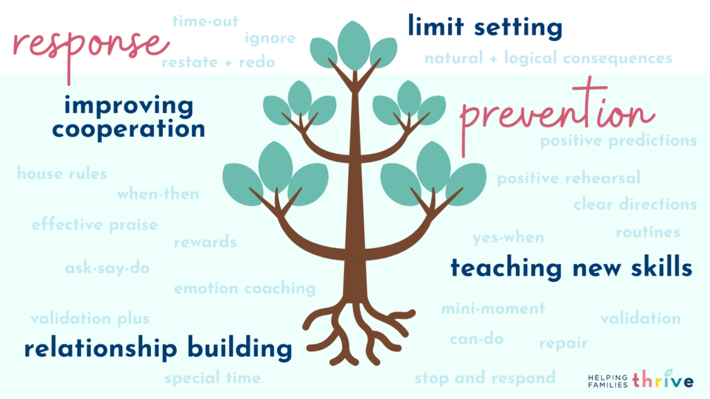 Prevention and response framework for challenging behavior with HFT parenting tree